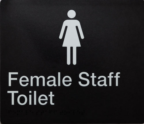 female staff toilet sign black