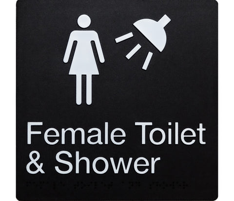 Unisex Ambulant Toilet & Shower Sign (Black/White)
