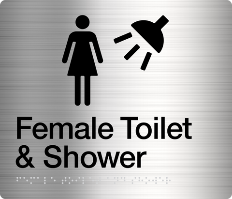 Female Toilet LH & Shower Sign (Blue)