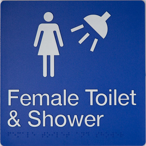 Female Toilet & Shower Sign (Blue) - IMG 1