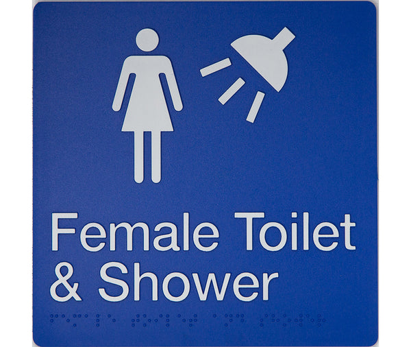 Female Toilet & Shower Sign (Blue)