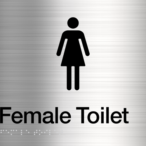Female Toilet Sign (Stainless Steel) - IMG 3