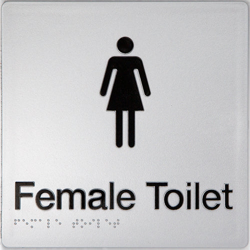 Female Toilet Sign (Silver/Black) - IMG 2