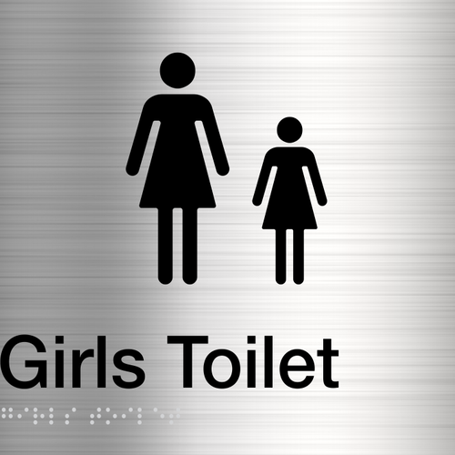 Girls Toilet Sign (Stainless Steel) - IMG 3