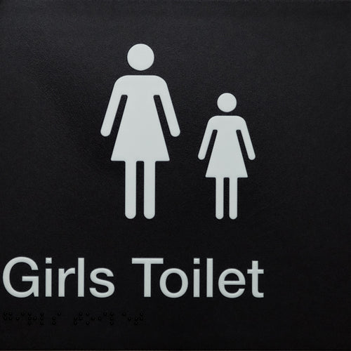 Girls Toilet Sign (Black) - IMG 1