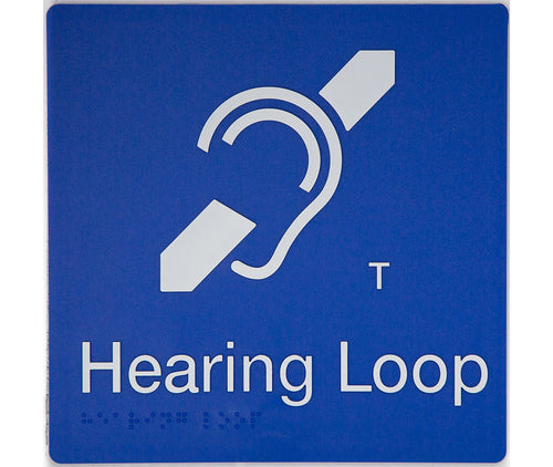 hearing loop t coil sign with braille