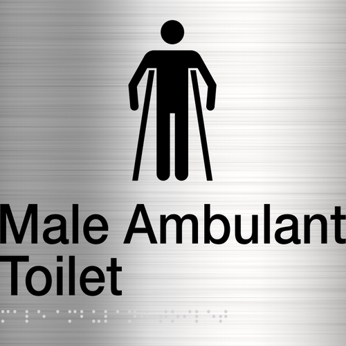 Male Ambulant Toilet Sign (Stainless Steel) - IMG 3
