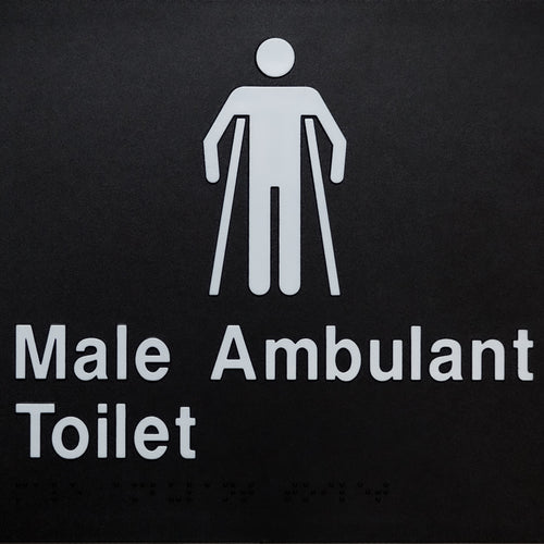Male Ambulant Toilet Sign (Black/White) - IMG 1