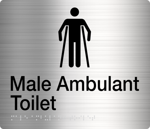 Unisex Toilet LH Sign (Stainless Steel)