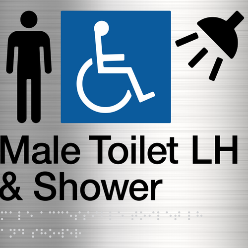 Male Disabled Toilet & Shower (Left Handed) Stainless Steel - IMG 2
