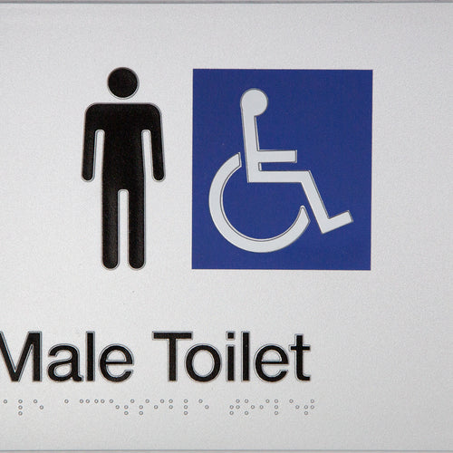Male Accessible Toilet Sign (Silver) - IMG 2