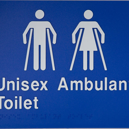Unisex Ambulant Toilet Sign 2 Icons (Blue/White) - IMG 1