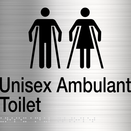 Unisex Ambulant Toilet Sign (Stainless Steel) - IMG 4