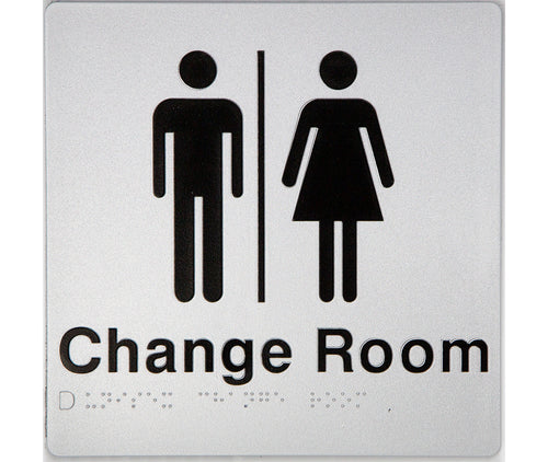 unisex change room sign silver