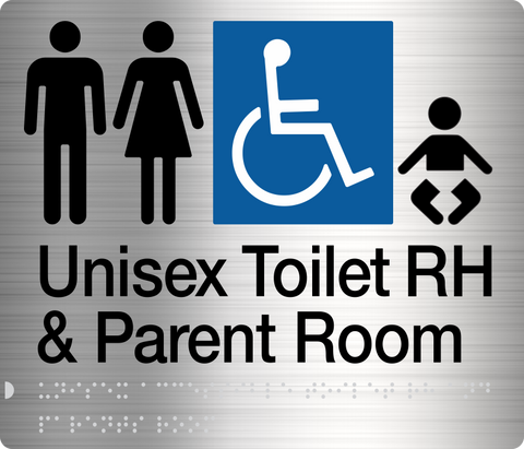 Male Female Disabled Toilet (Left Handed) & Parent Room Stainless Steel