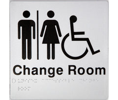 unisex disabled change room sign silver