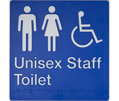 Unisex Accessible Staff Toilet Sign (Blue)