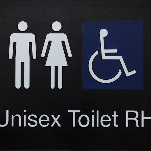 Unisex Accessible Toilet RH Sign (Black) - IMG 1