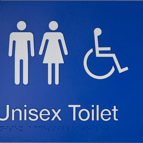 Unisex Accessible Toilet Sign (Blue/White) - IMG 1