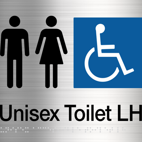 Unisex Toilet LH Sign (Stainless Steel) - IMG 3