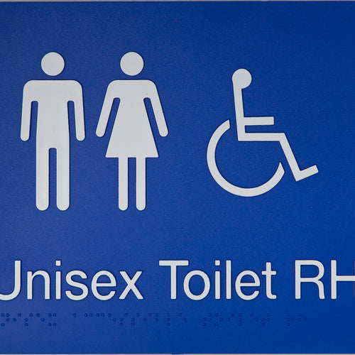 Unisex Toilet RH Sign (Blue/White) - IMG 1