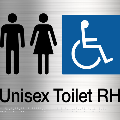 Unisex Toilet RH Sign (Stainless Steel) - IMG 3