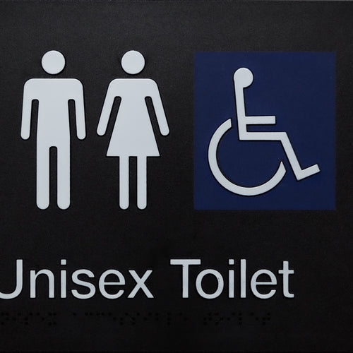 Unisex Accessible Toilet Sign (Black) - IMG 1