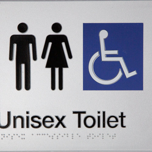 Unisex Accessible Toilet Sign (Silver/Black) - IMG 2