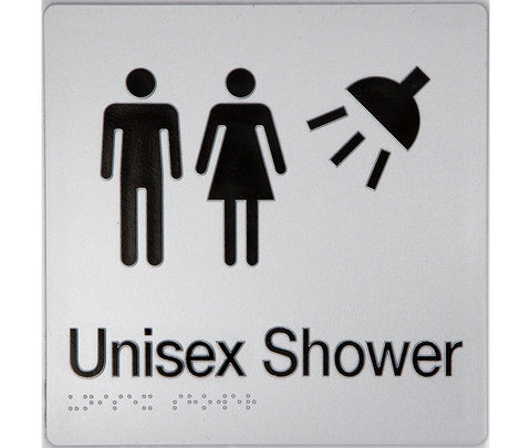 Unisex Accessible Shower Sign (Blue)