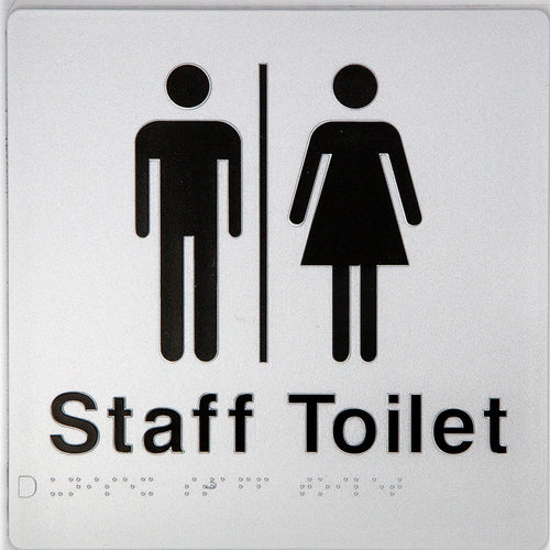 Unisex Staff Toilet Sign (Silver) - IMG 2