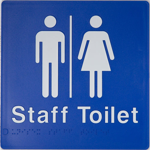 Unisex Staff Toilet Sign (Blue) - IMG 1