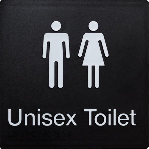 Unisex Toilet Sign (Black) - IMG 1
