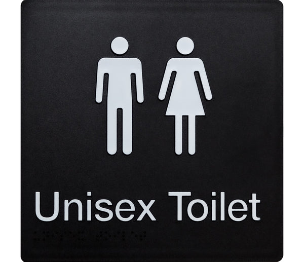 unisex toilet sign black