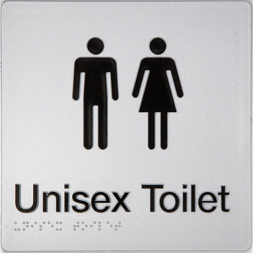 Unisex Toilet Sign (Silver/Black) - IMG 2