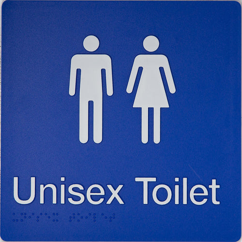 Unisex Toilet Sign (Blue/White) - IMG 1