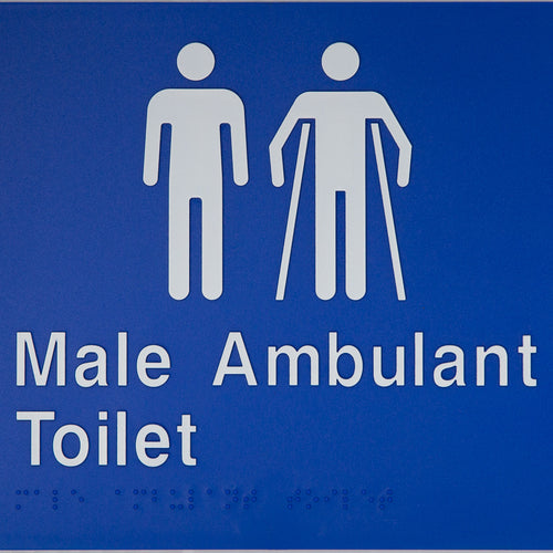 Male Ambulant Toilet Sign 2 Icons (Blue/White) - IMG 1
