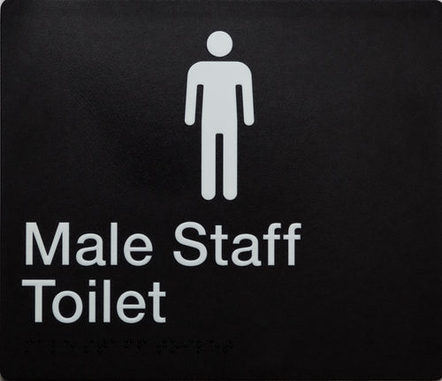 male staff toilet sign black