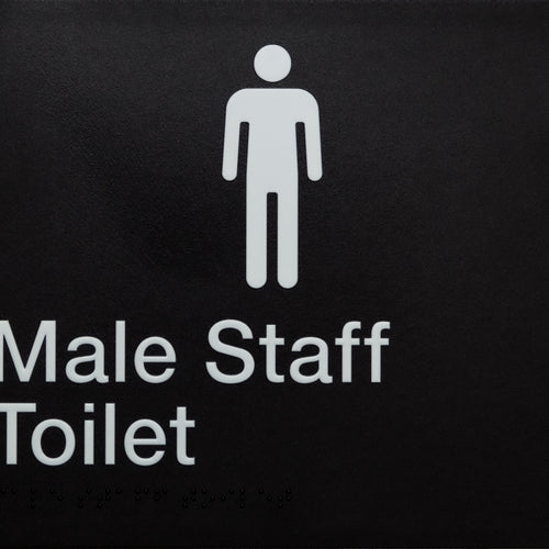 Male Staff Toilet Sign (Black) - IMG 1