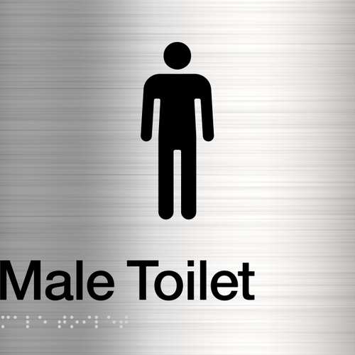 Male Toilet Sign (Stainless Steel) - IMG 3