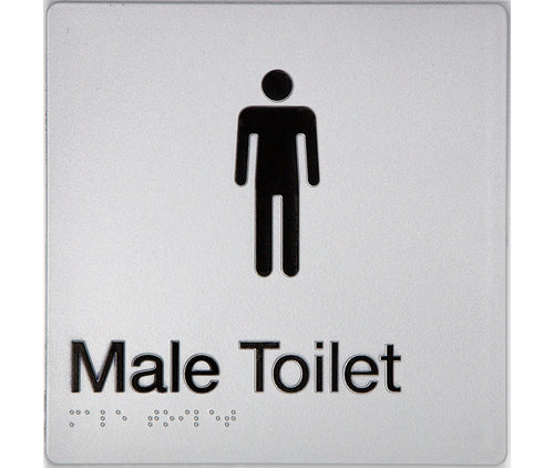 stainless steel male toilet sign