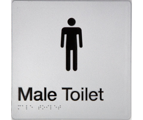 Unisex Staff Toilet Sign (Silver)