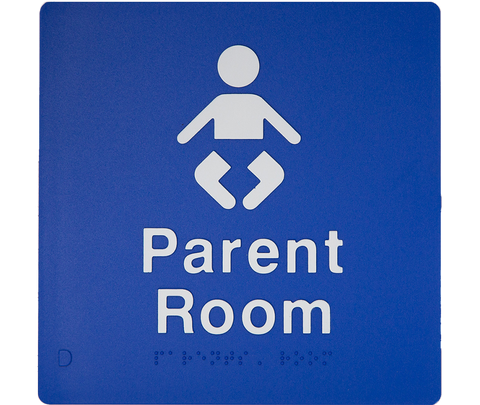 Unisex Toilet RH & Parent Room Sign Accessible blue 4 icons
