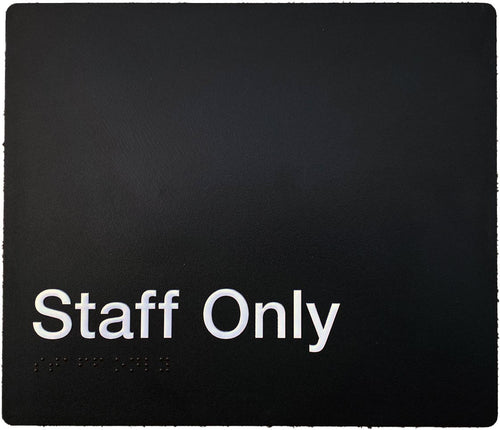 staff only sign black