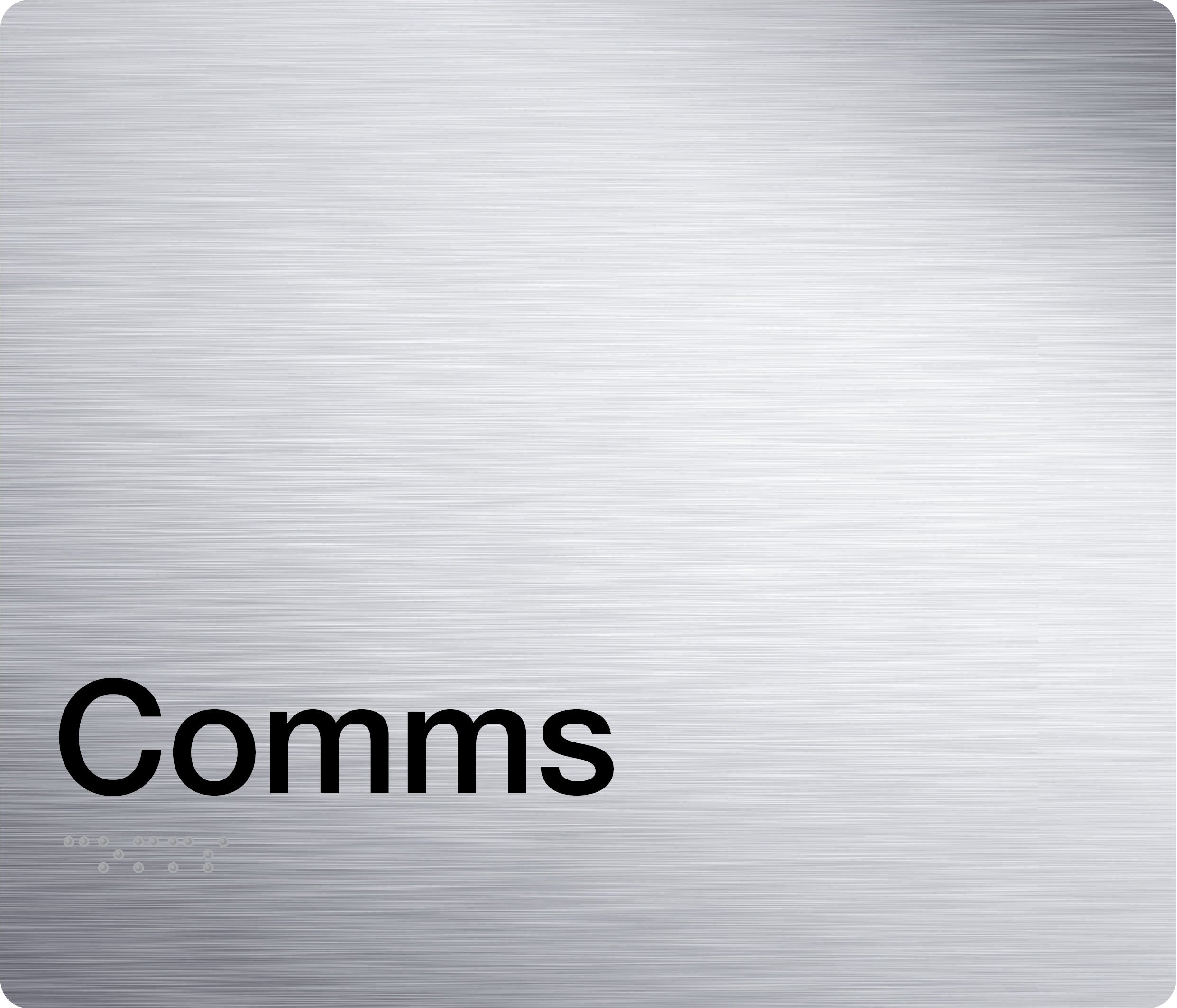 Comms Braille Signs (Black, Blue, Silver, Stainless Steel). – Tim The ...