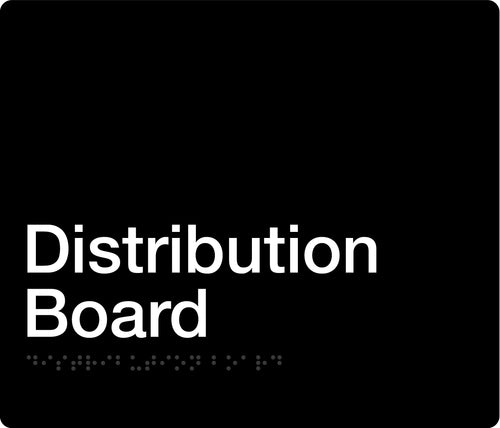 distribution board sign in black